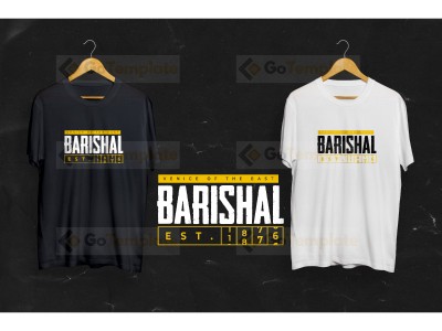 BARISHAL EST1876 Typography T-Shirt Design